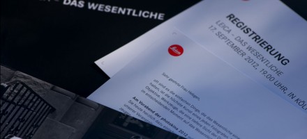 Leica – Das Wesentliche  – Einladung –  17. September 2012   Photokina Köln +